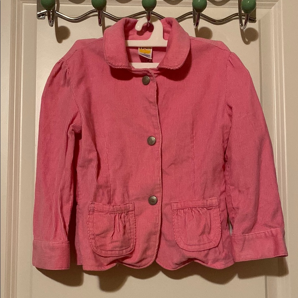 tks pink girls jacket with floral design